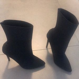 Black Steve Madden century style sock booties